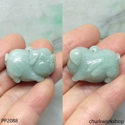 Light green jade pig pendant