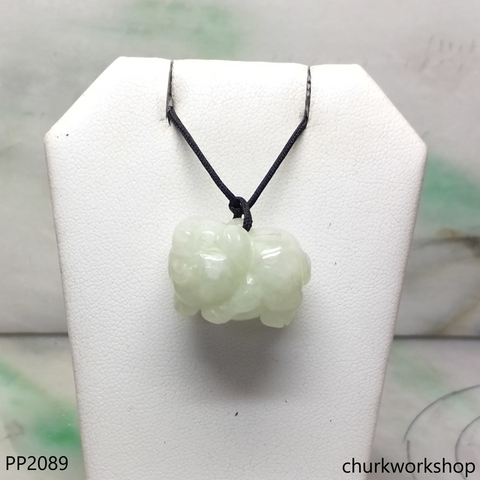 Pale green jade pig pendant