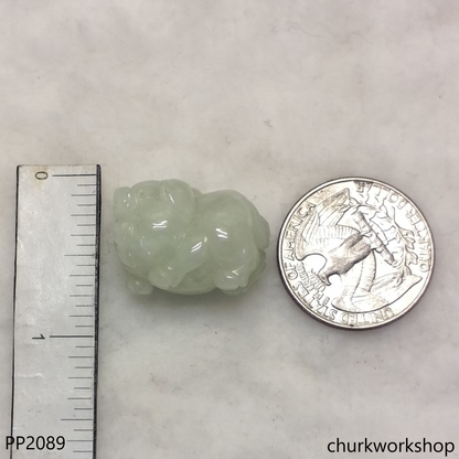Pale green jade pig pendant