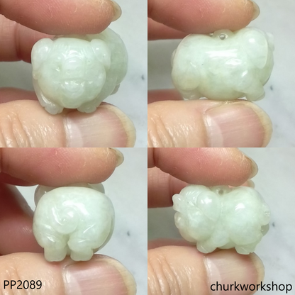 Pale green jade pig pendant