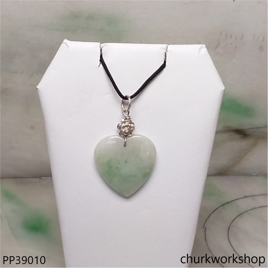 Light green jade heart pendant