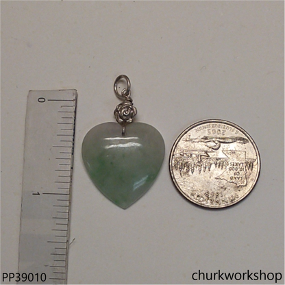 Light green jade heart pendant