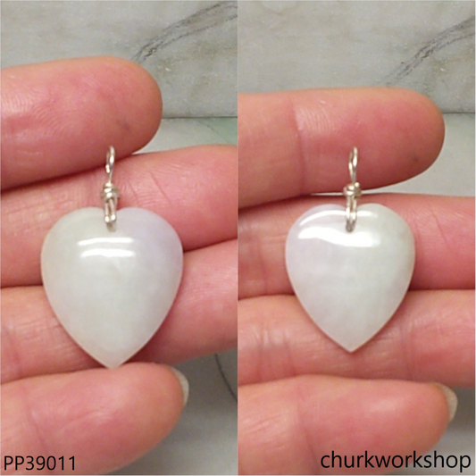 Pale lavender jade heart pendant