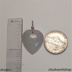 Pale lavender jade heart pendant