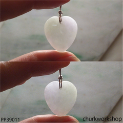 Pale lavender jade heart pendant