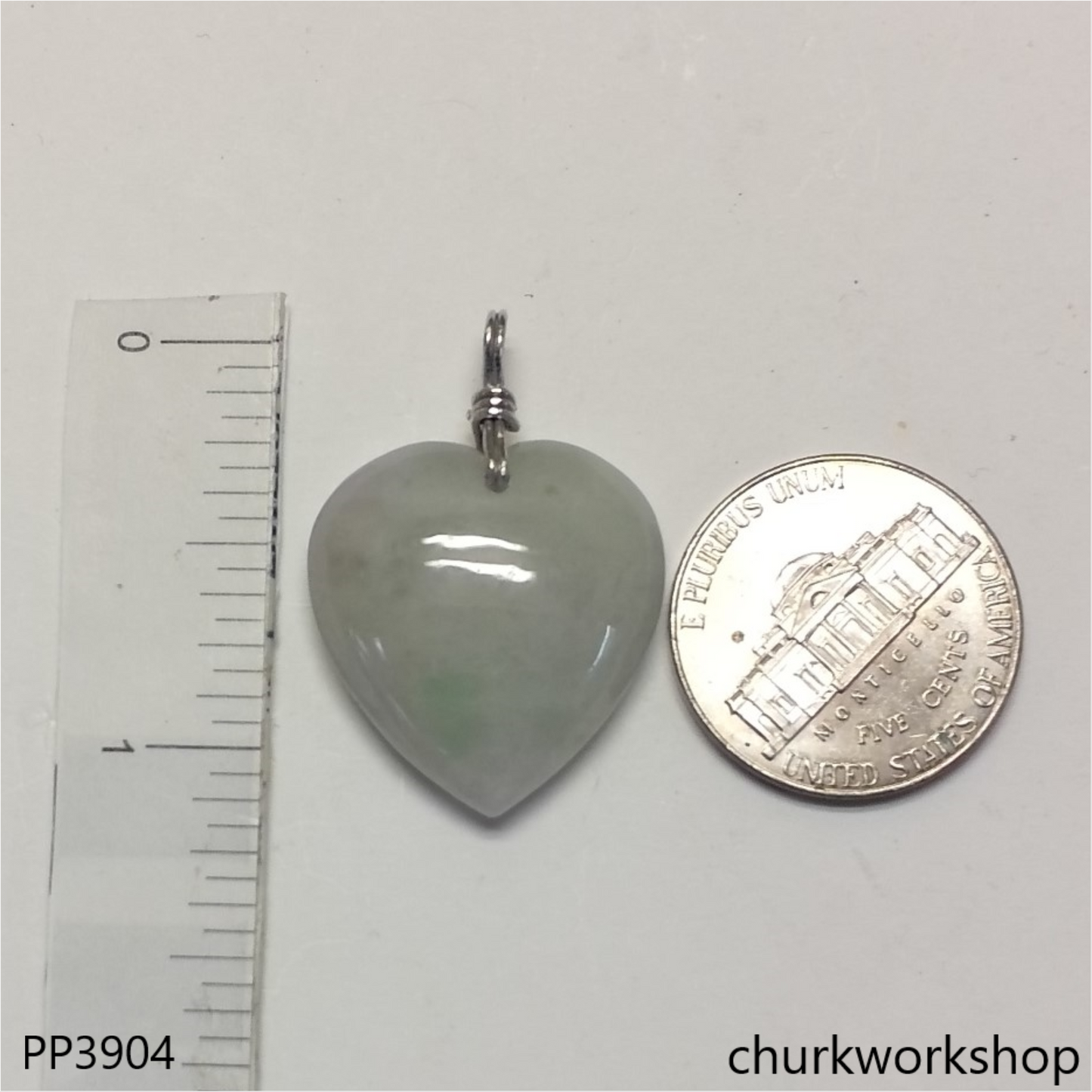 Light green small jade heart