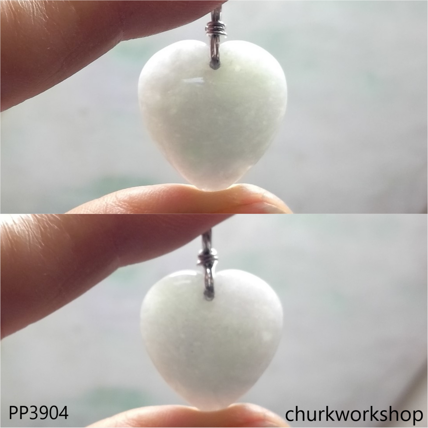 Light green small jade heart