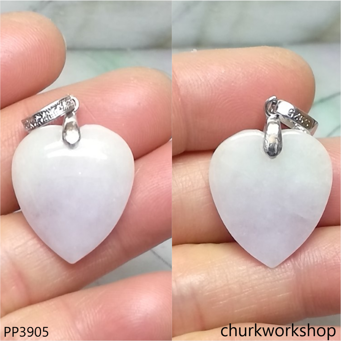 Light lavender jade heart