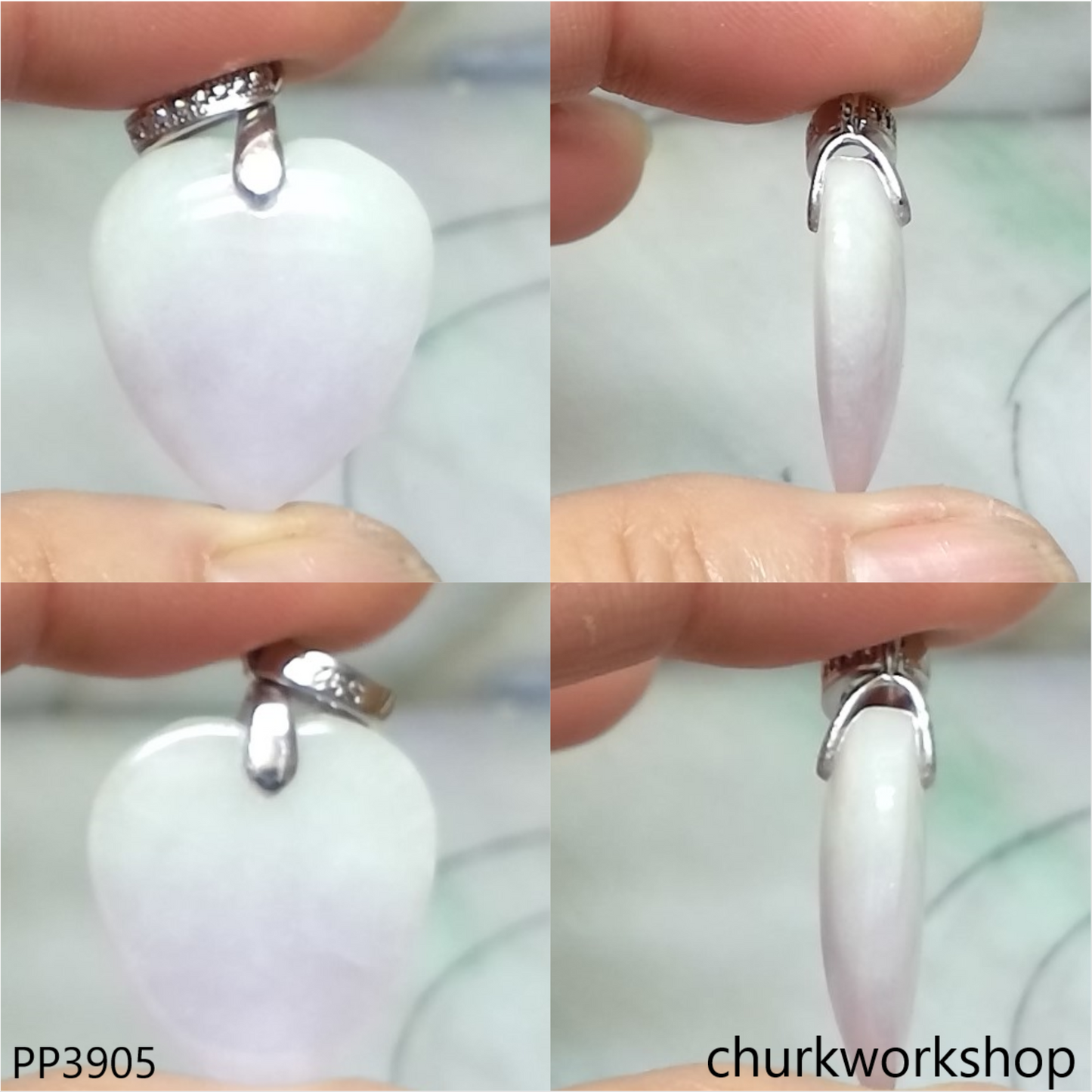 Light lavender jade heart