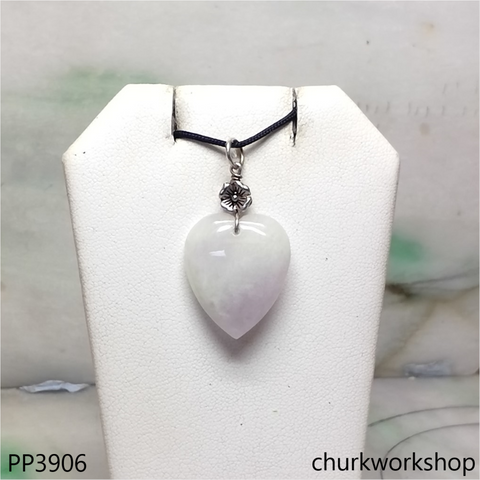 Light lavender jade heart pendant