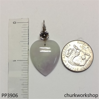 Light lavender jade heart pendant
