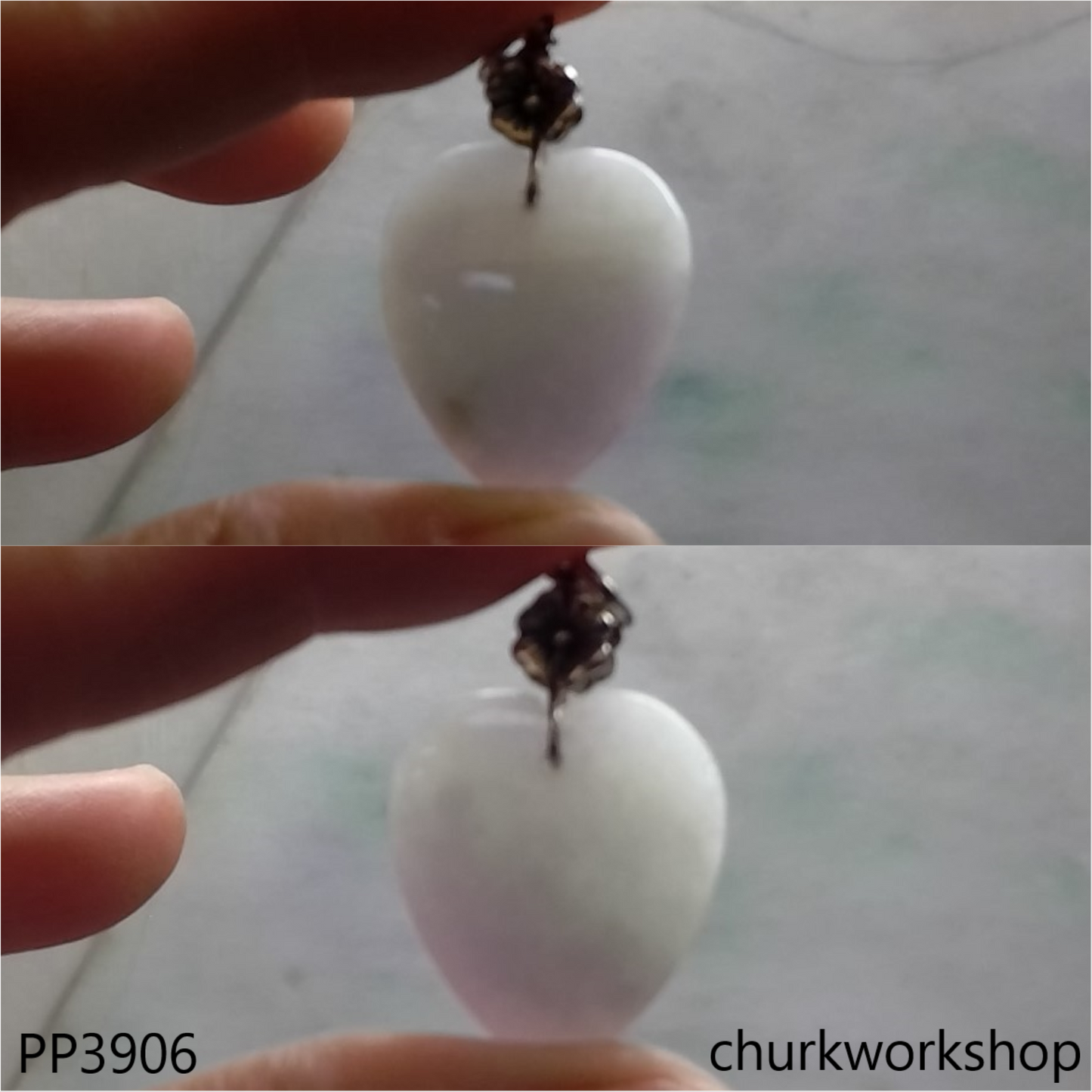 Light lavender jade heart pendant