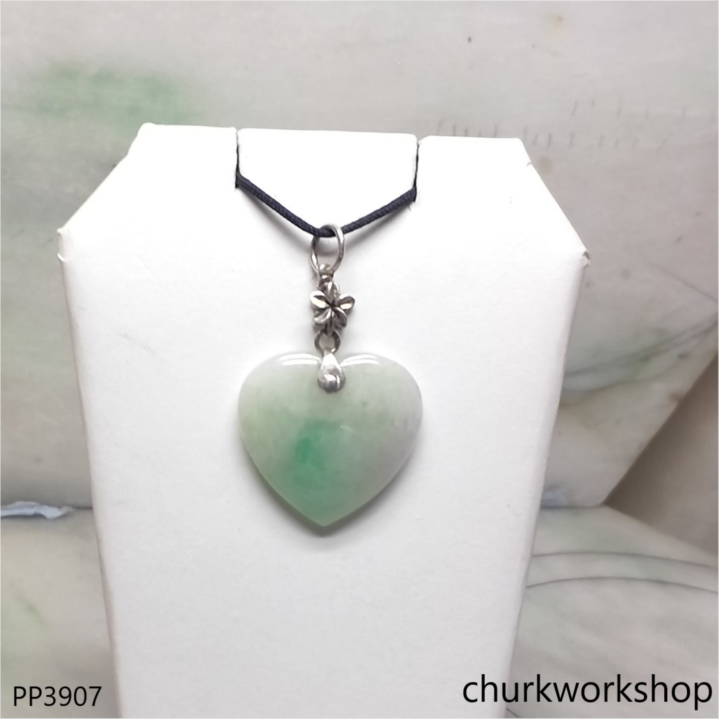 Light green jade heart pendant