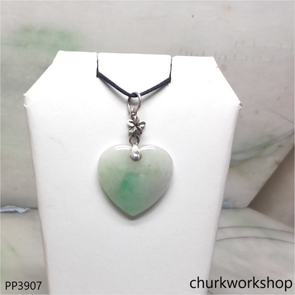 Light green jade heart pendant