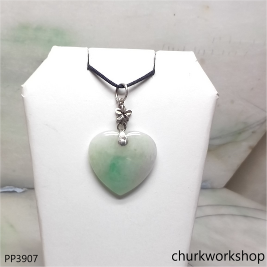 Light green jade heart pendant