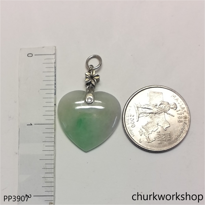 Light green jade heart pendant
