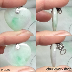 Light green jade heart pendant
