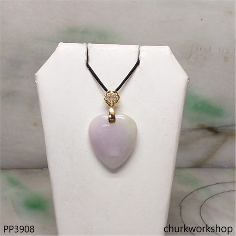 Lavender jade heart pendant
