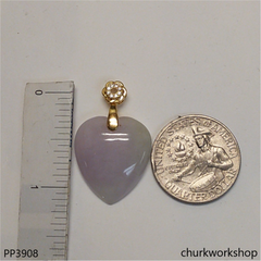 Lavender jade heart pendant