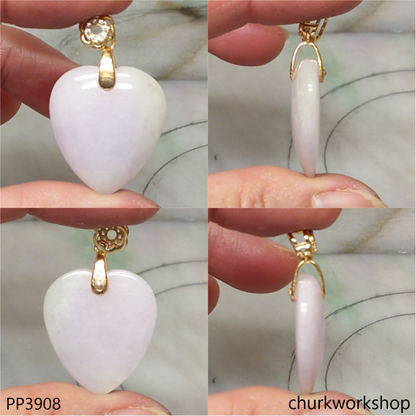 Lavender jade heart pendant