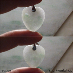 Light green jade heart pendant