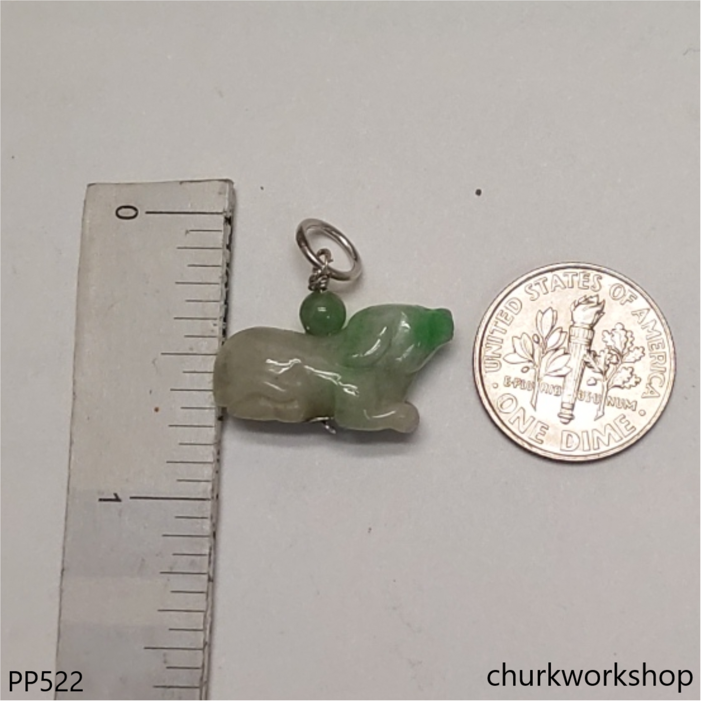 Small jade dog pendant