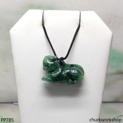 Green jade tiger pendant