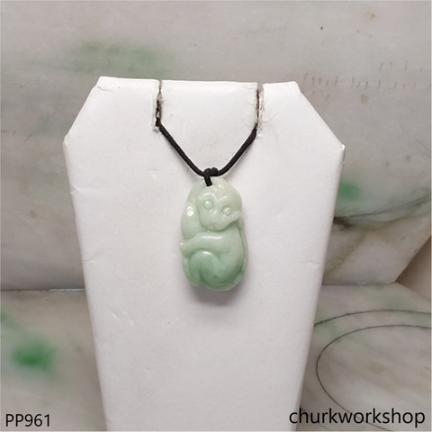 Jade monkey pendant