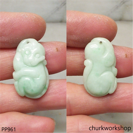 Jade monkey pendant