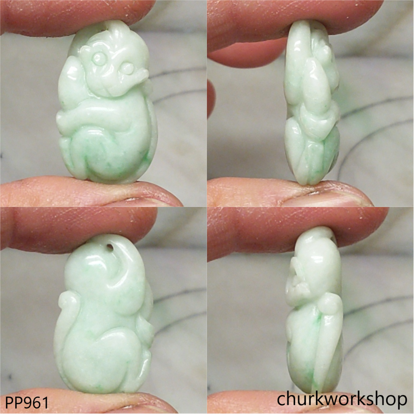 Jade monkey pendant