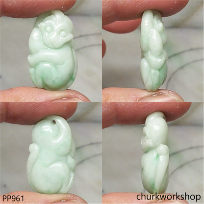 Jade monkey pendant