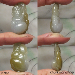Grayish jade monkey pendant