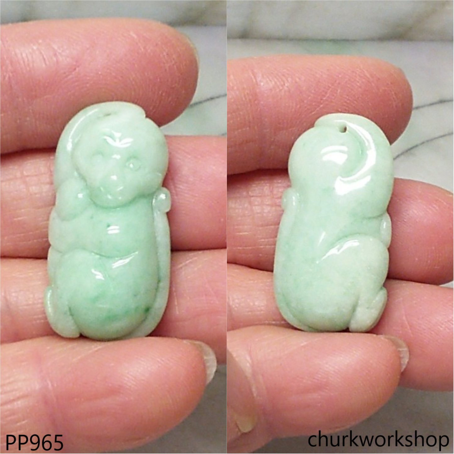 Jade monkey pendant
