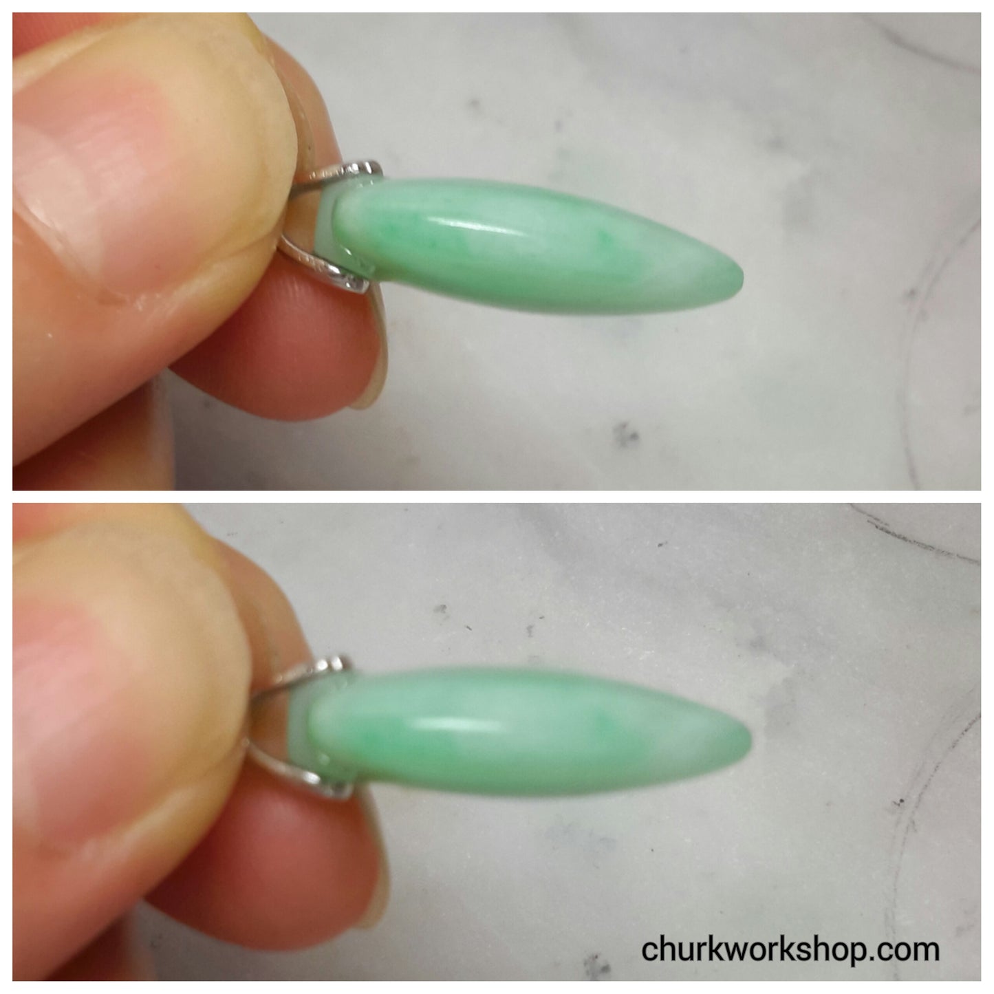Apple green jade heart