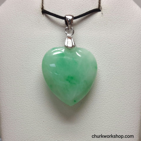 Apple green jade heart