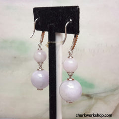 Lavender jade beads earrings