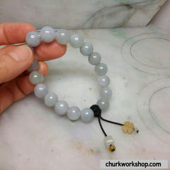 Pale lavender jade beads bracelet