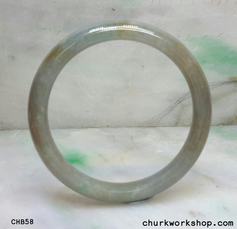 Natural grayish lavender jade bangle