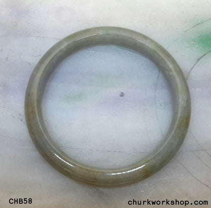 Natural grayish lavender jade bangle