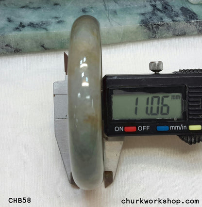 Natural grayish lavender jade bangle