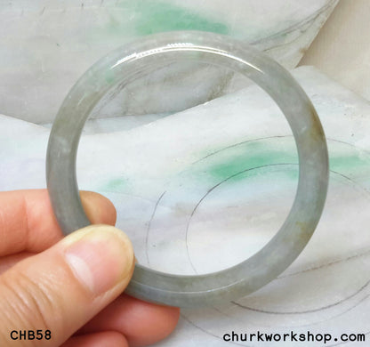 Natural grayish lavender jade bangle
