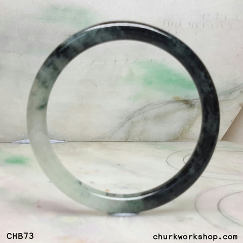 Natural dark green jade bangle