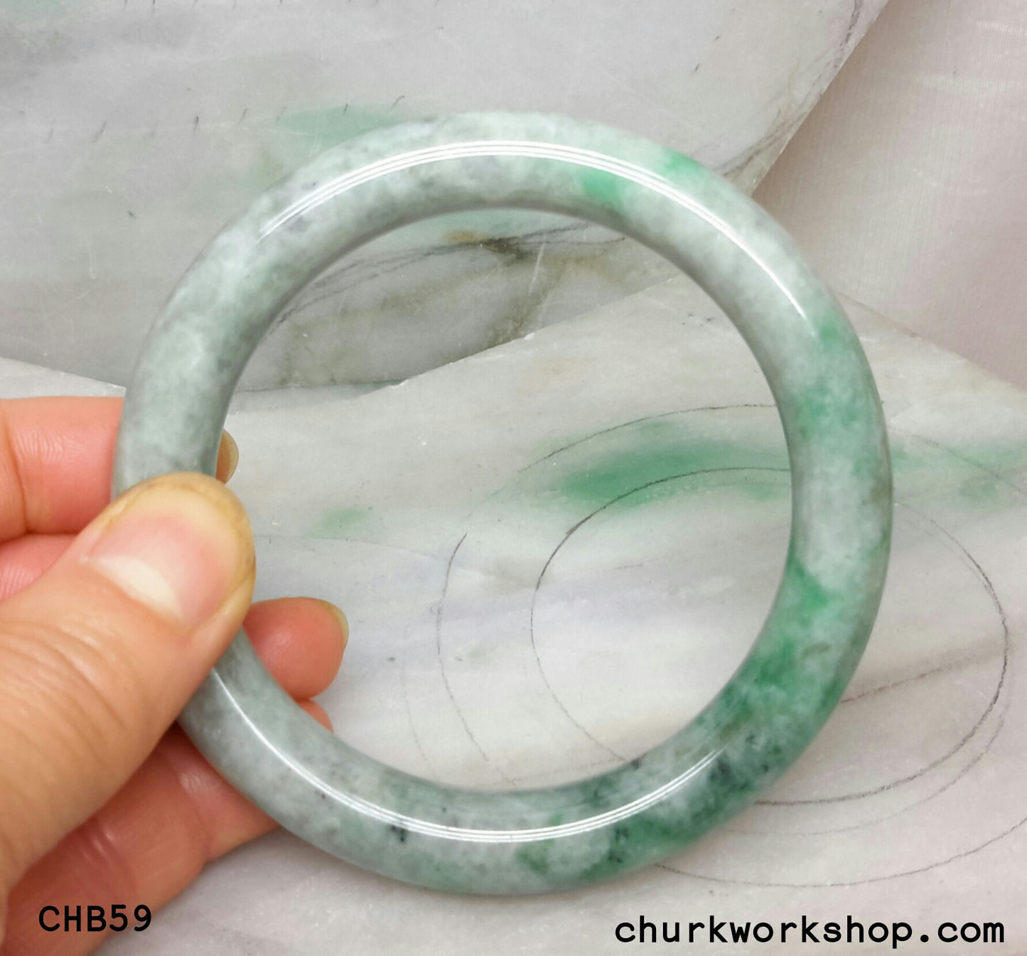 Large green jade bangle