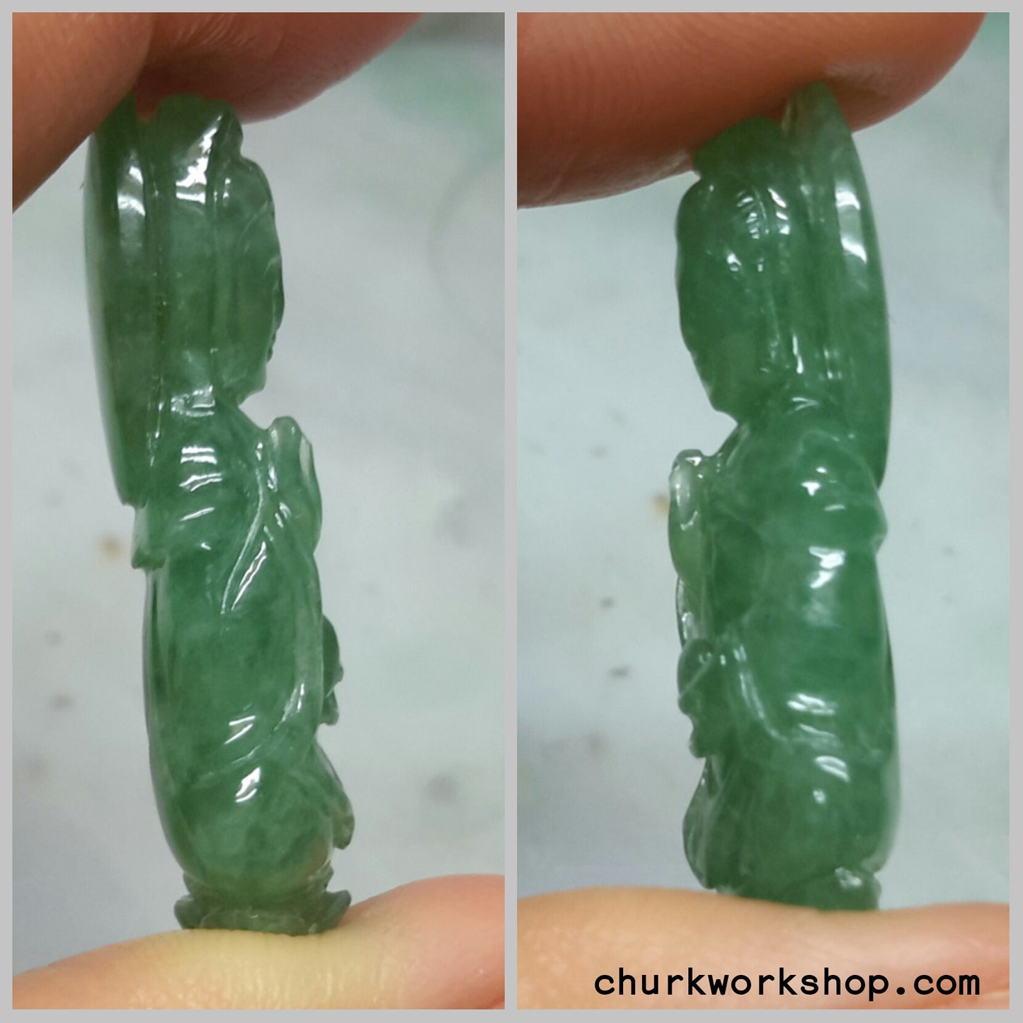 Jade lady Buddha pendant