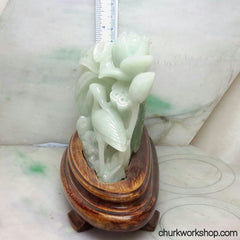 Reserved      Water lily natural color jade vase