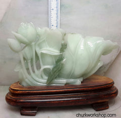 Reserved      Water lily natural color jade vase