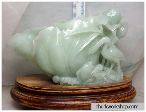 Reserved      Water lily natural color jade vase