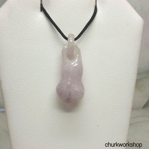 Lavender jade pendant with bail connected