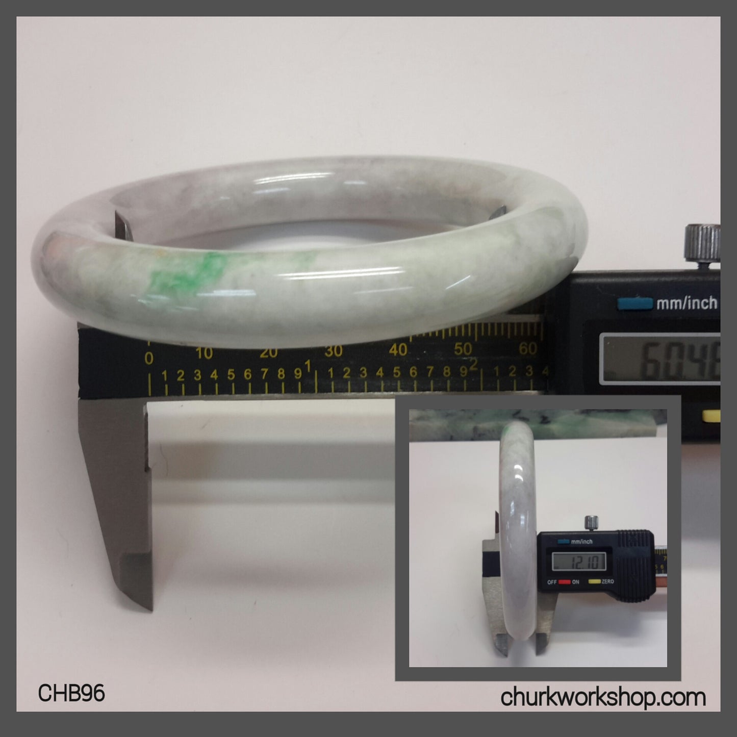 Large pale lavender jade bangle