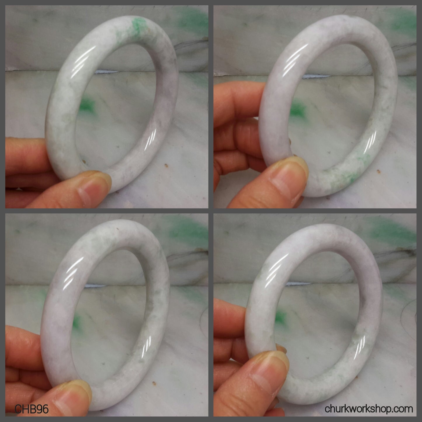 Large pale lavender jade bangle